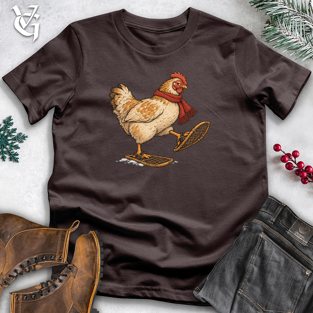 Viking Goods Chicken Snow Shoes Softstyle Tee Dark Chocolate / L