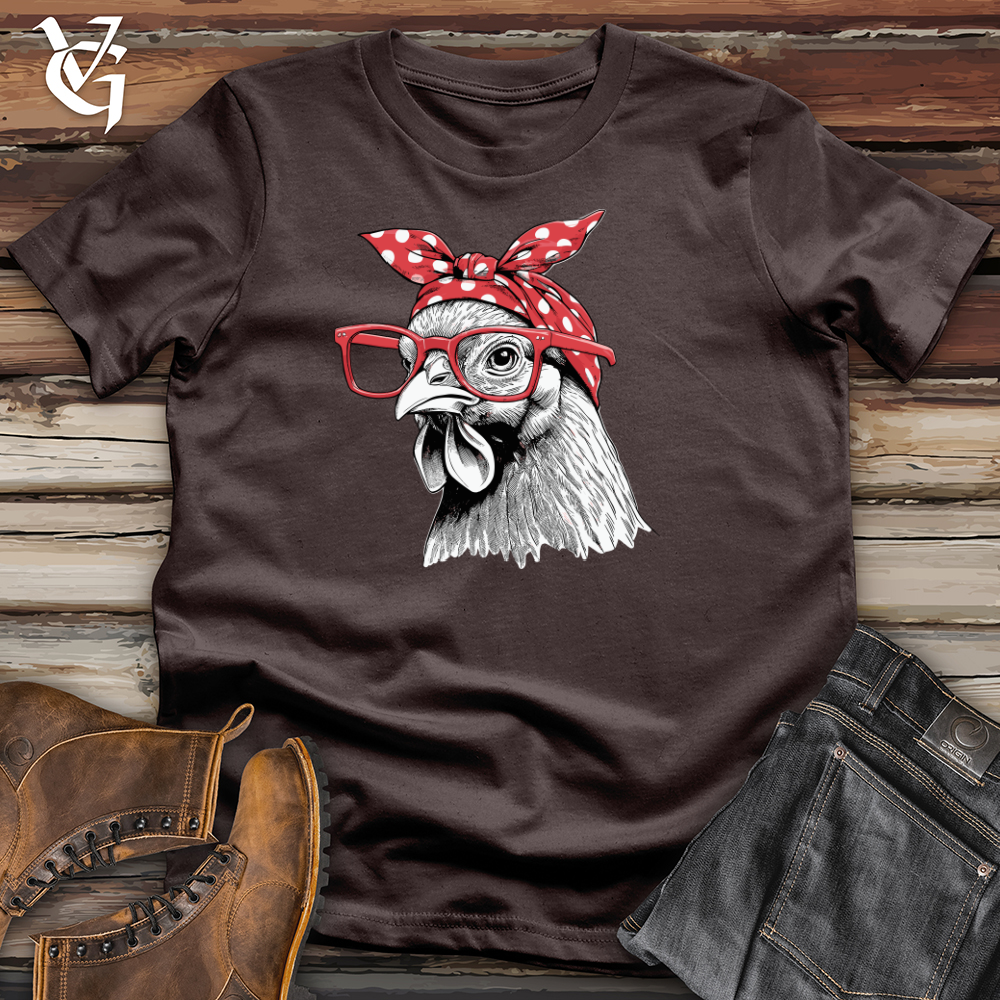 Viking Goods Chicken Wearing Glasses Softstyle Tee Dark Chocolate / L
