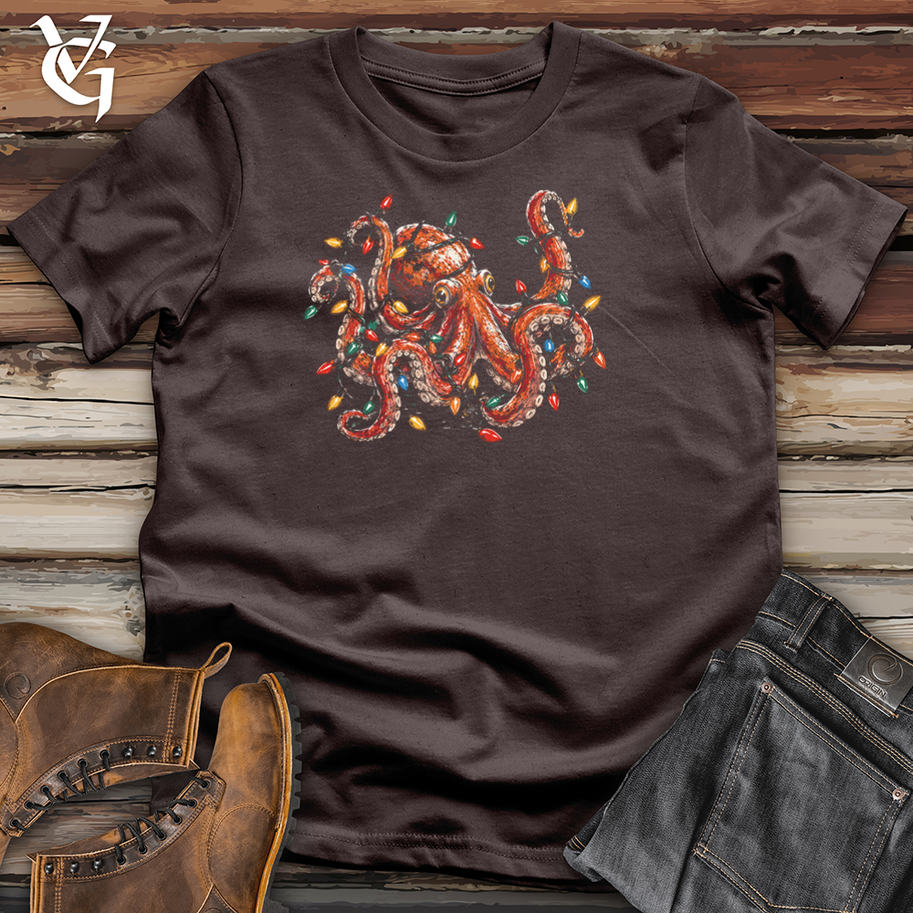 Viking Goods Christmas Lights Octopus Tee Dark Chocolate / L