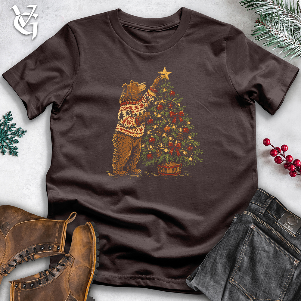 Viking Goods Christmas Tree Bear Softstyle Tee Dark Chocolate / L