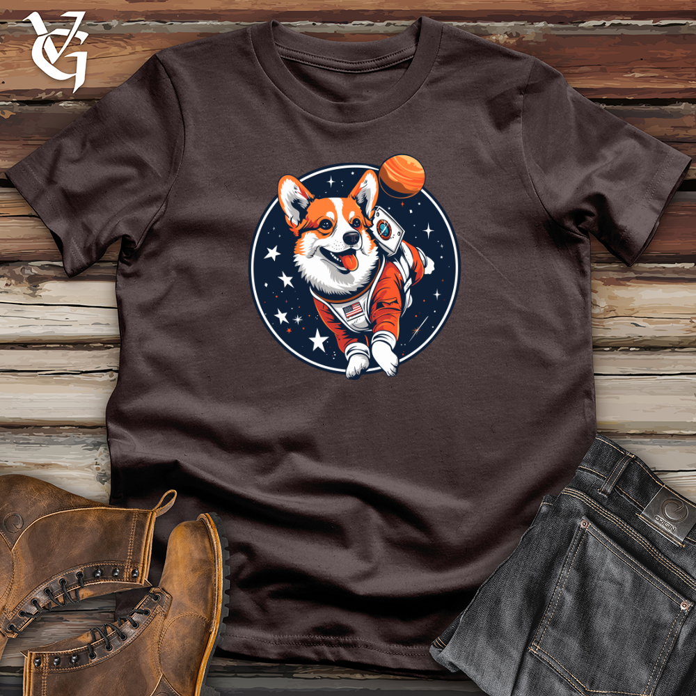 Viking Goods Corgi Astronaut Odyssey Softstyle Tee Dark Chocolate / L