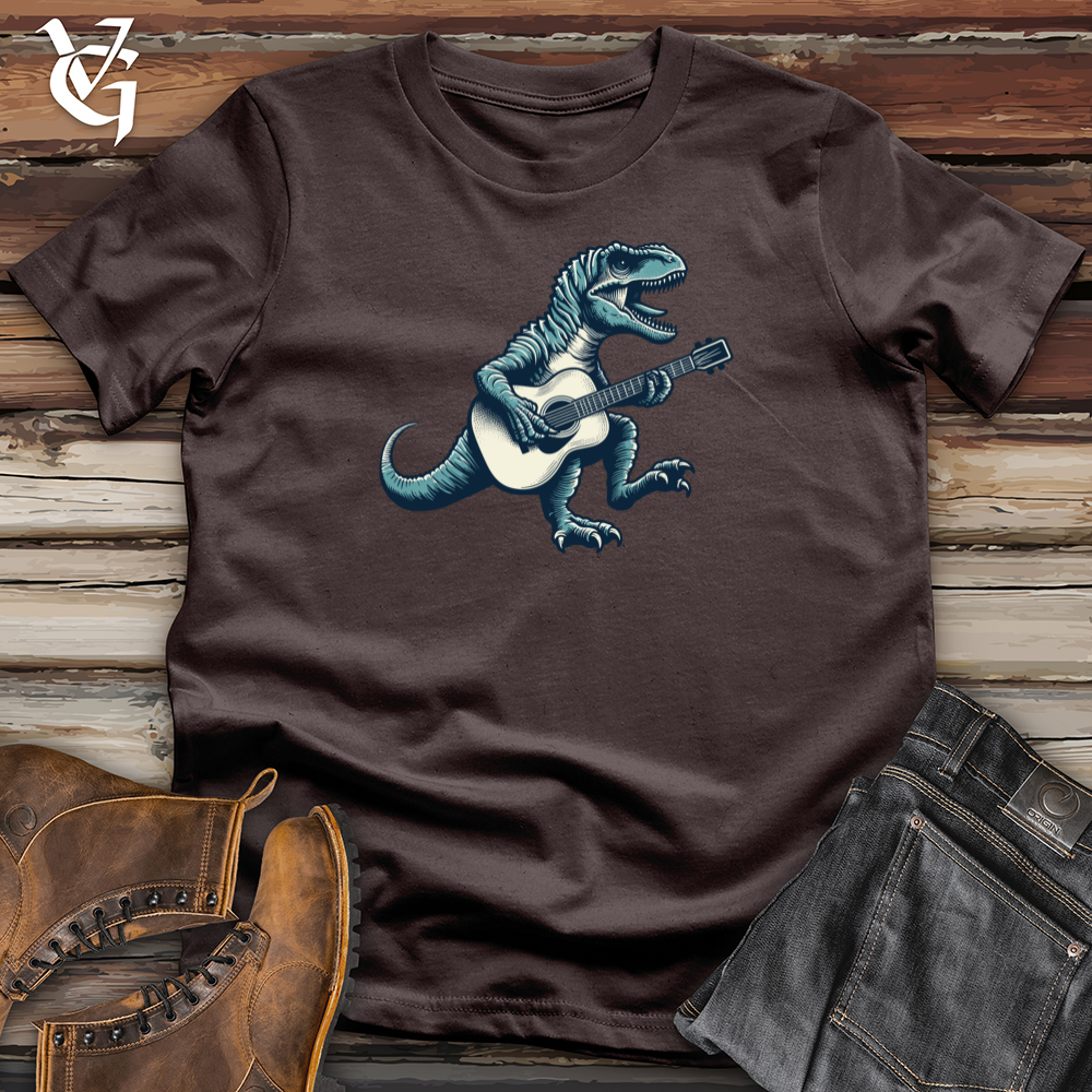 Viking Goods Dinosaur Playing Guitar Softstyle Tee Dark Chocolate / L