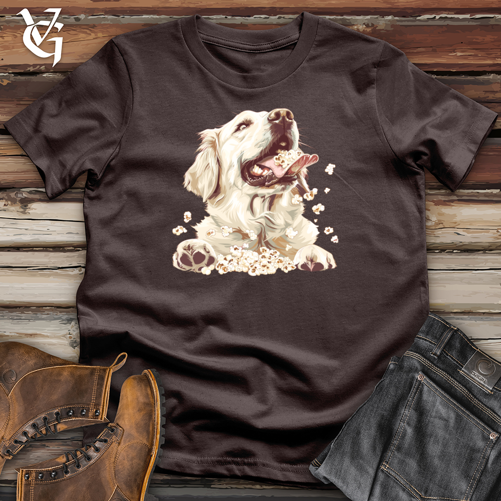 Viking Goods English Retriever Eating Popcorn Softstyle Tee Dark Chocolate / L