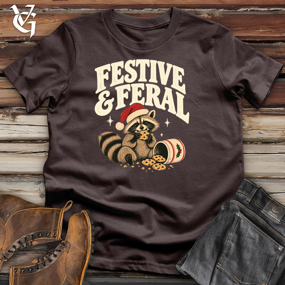 Viking Goods Festive and Feral Tee Dark Chocolate / L