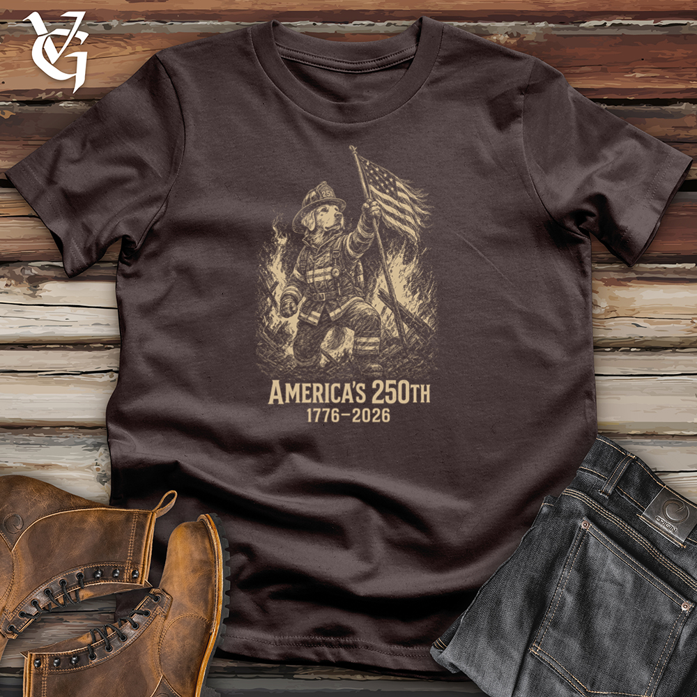 Viking Goods Firefighter Dog A250 Softstyle Tee Dark Chocolate / L