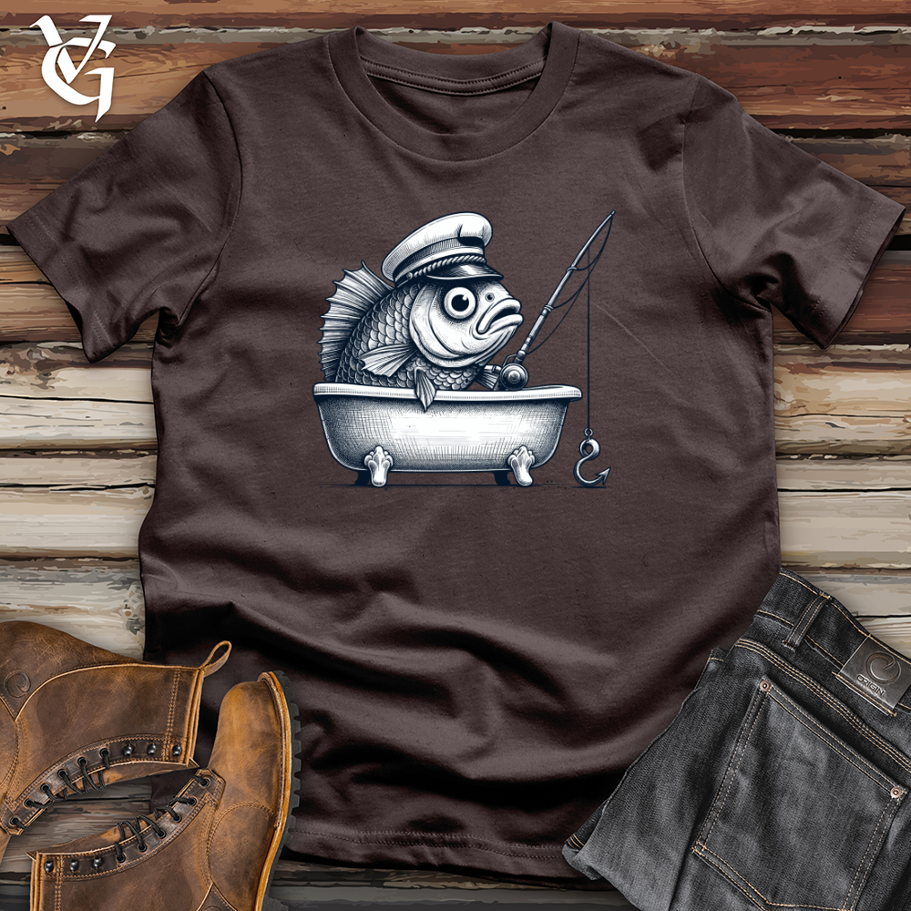 Viking Goods Fish Catching Fish Softstyle Tee Dark Chocolate / L
