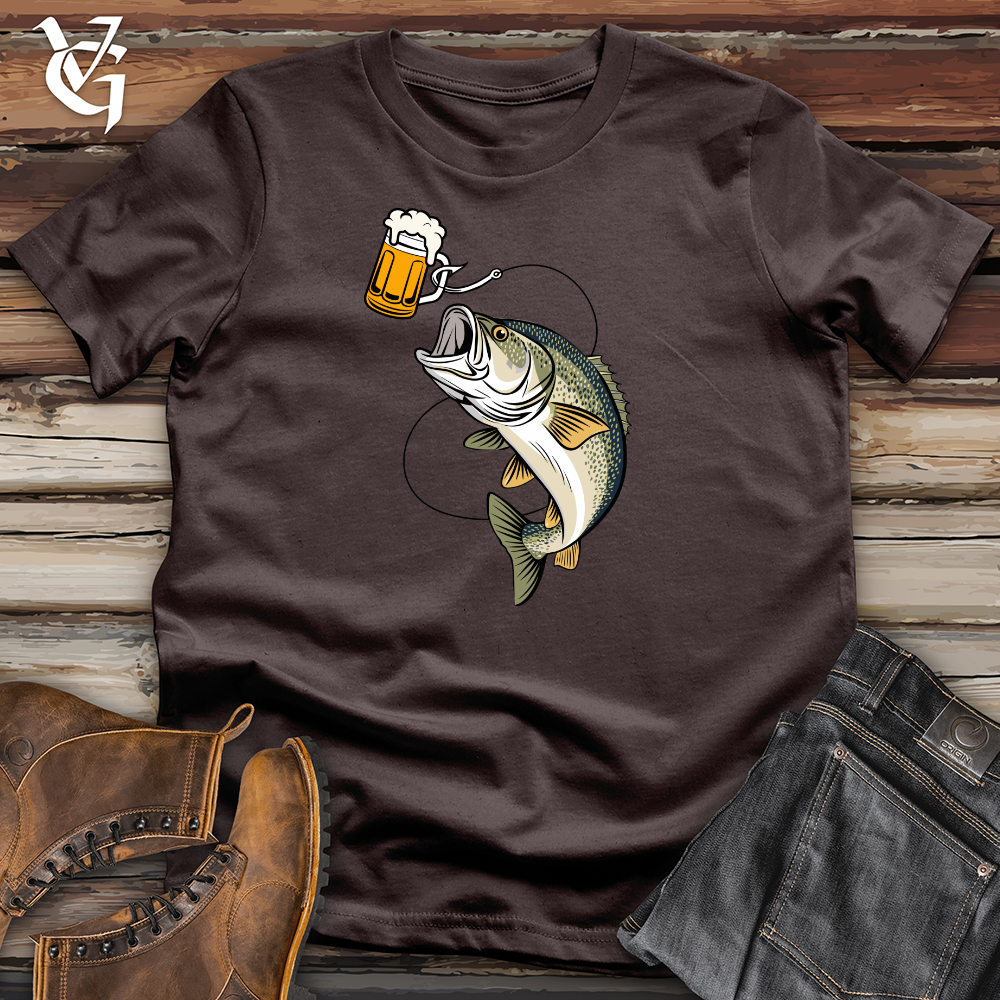 Viking Goods Fish Happy Hour Softstyle Tee Dark Chocolate / L