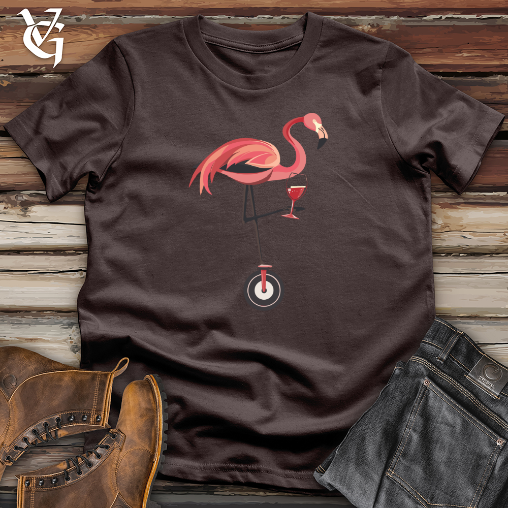 Viking Goods Flamingo Unicycle Sip Softstyle Tee Dark Chocolate / L