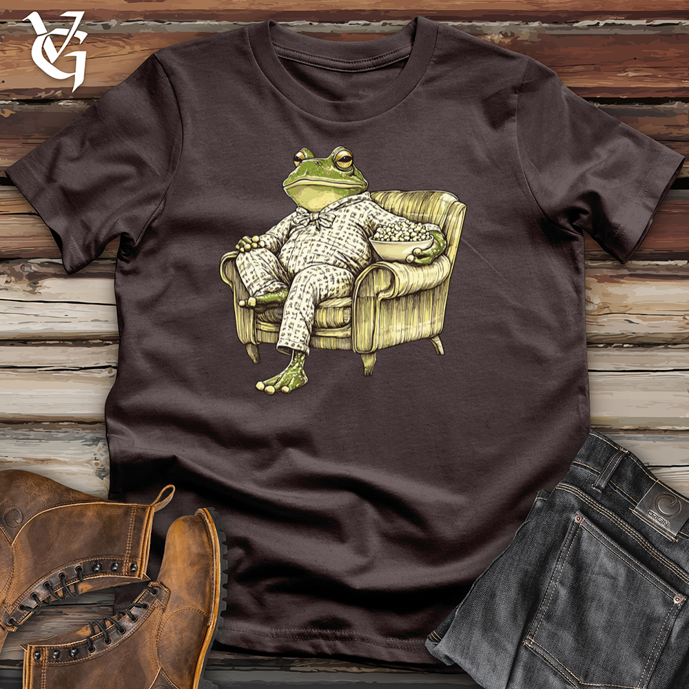 Viking Goods Frog Movie Time Softstyle Tee Dark Chocolate / L