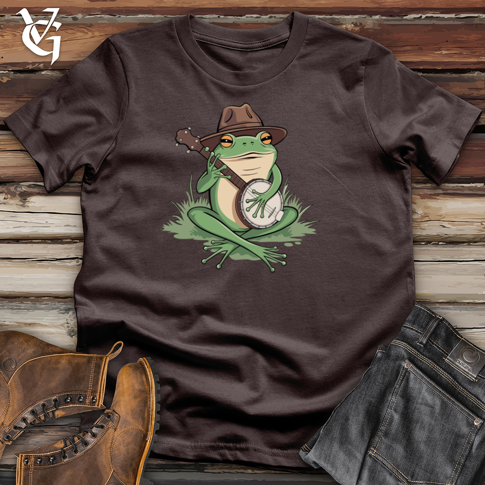 Viking Goods Frog Playing Banjo Softstyle Tee Dark Chocolate / L