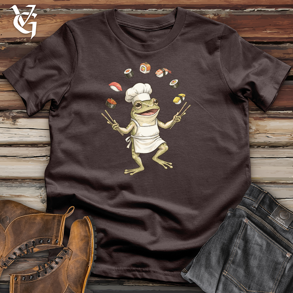 Viking Goods Frog Sushi Chef Tee Dark Chocolate / L