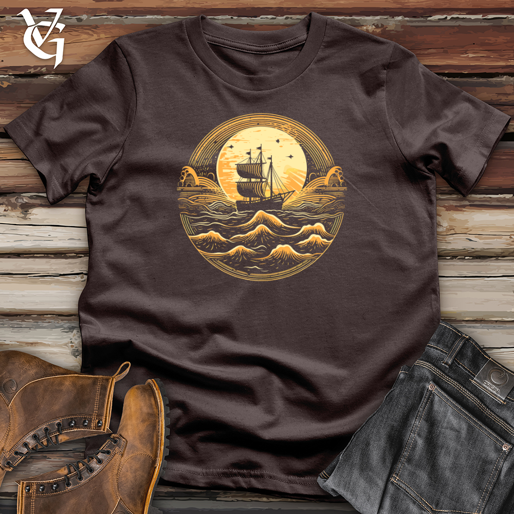 Viking Goods Galleon Moonlit Voyage Softstyle Tee Dark Chocolate / L