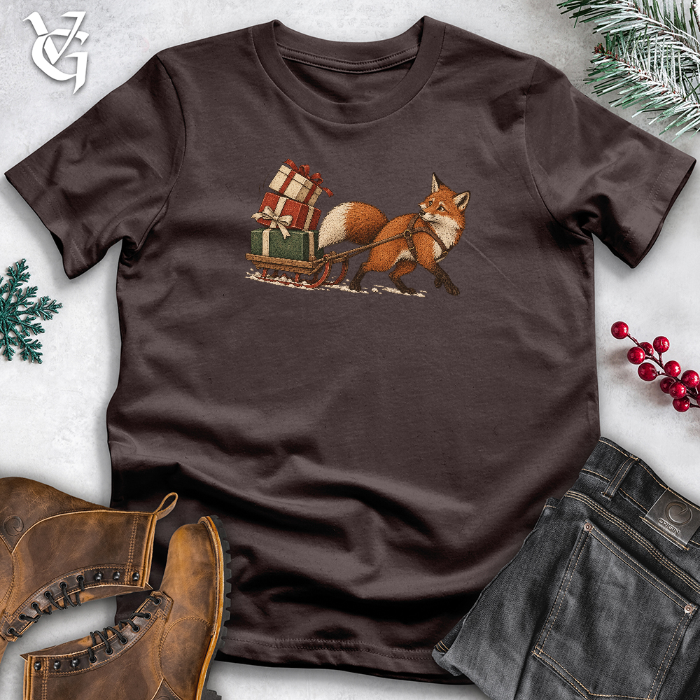 Viking Goods Gift Pulling Fox Softyle Tee Dark Chocolate / L