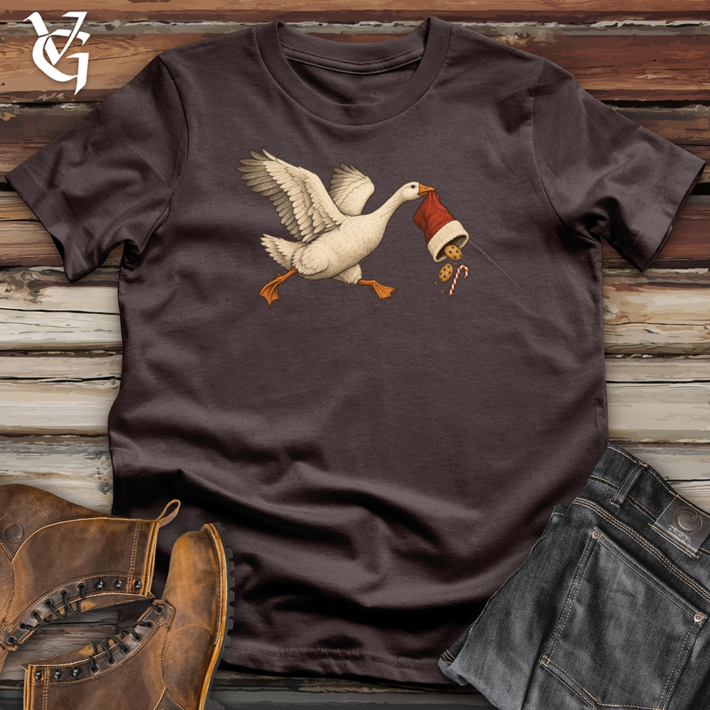 Viking Goods Goose Steals a Stocking Tee Dark Chocolate / L
