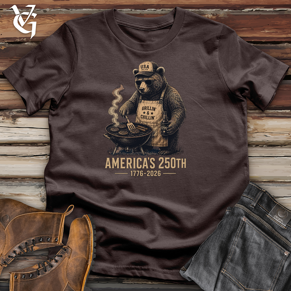 Viking Goods Grilling Bear Softstyle Tee Dark Chocolate / L