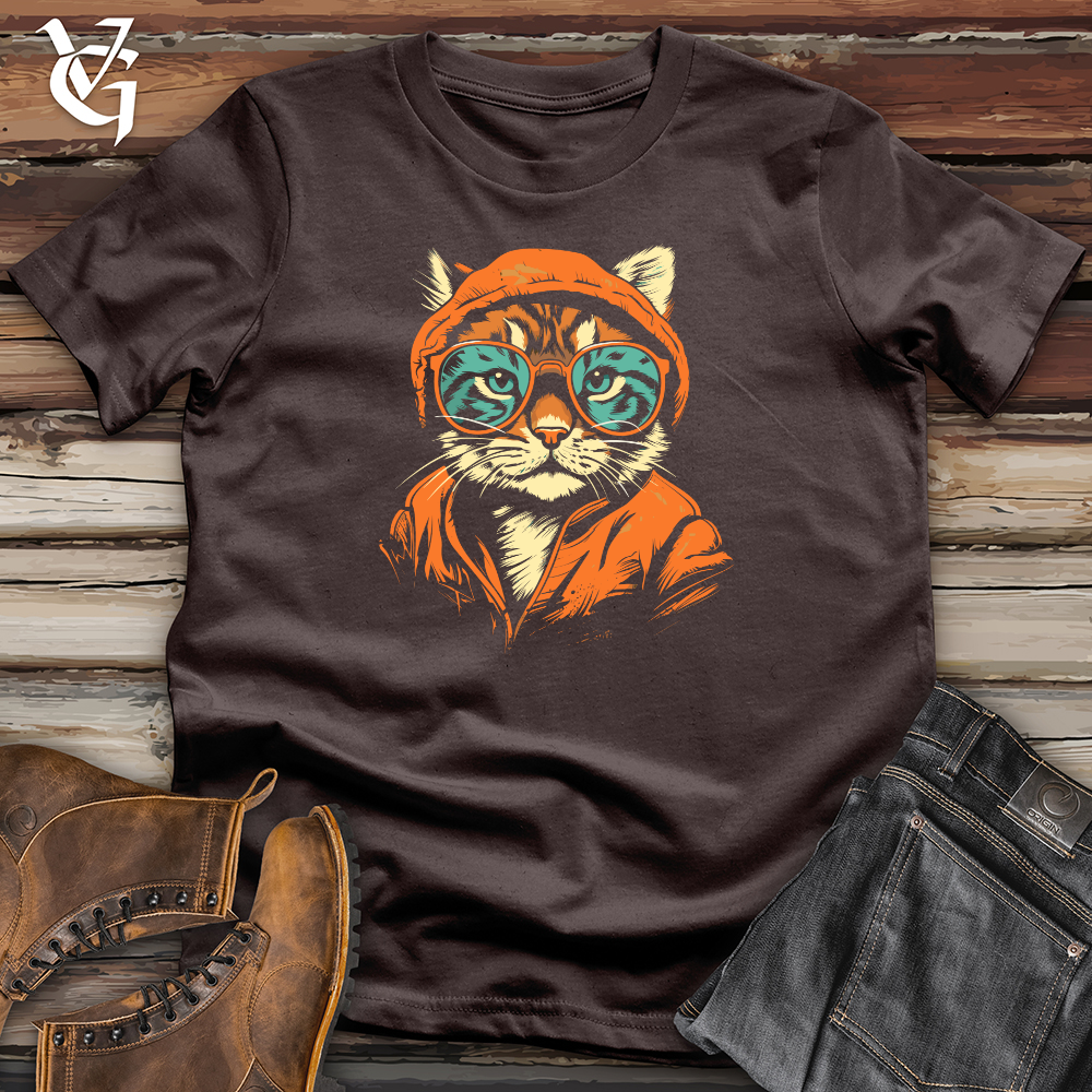 Viking Goods Hipster Cat Attitude Softstyle Tee Dark Chocolate / L
