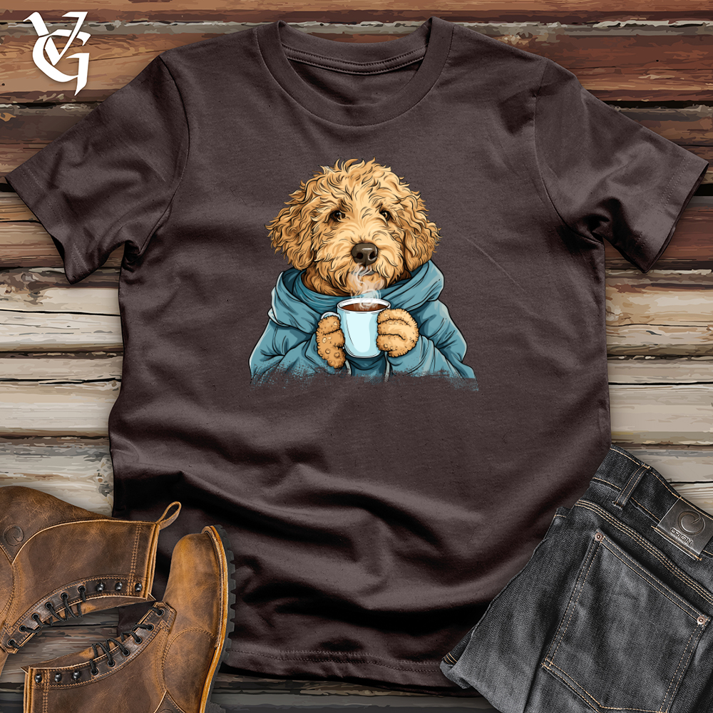 Viking Goods Labradoodle Cozy Beverage Softstyle Tee Dark Chocolate / L