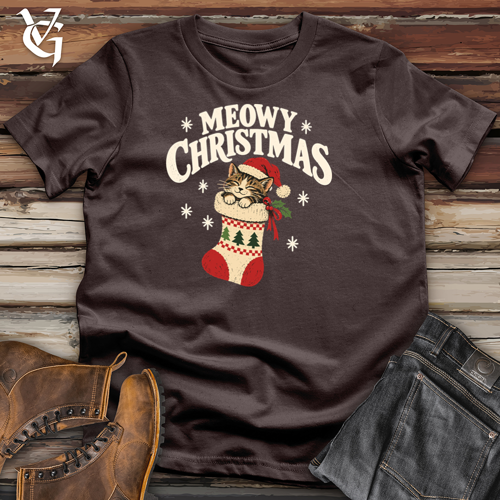 Viking Goods Meowy Christmas Tee Dark Chocolate / L