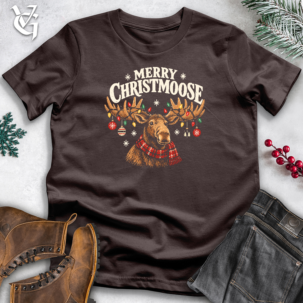 Viking Goods Merry Christmoose Softstyle Tee Dark Chocolate / L