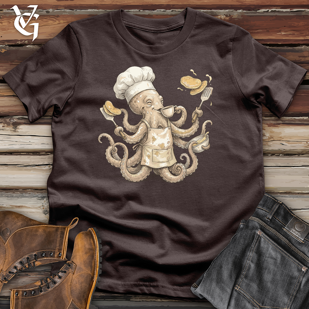 Viking Goods Octopus Chef Pancake Tee Dark Chocolate / L