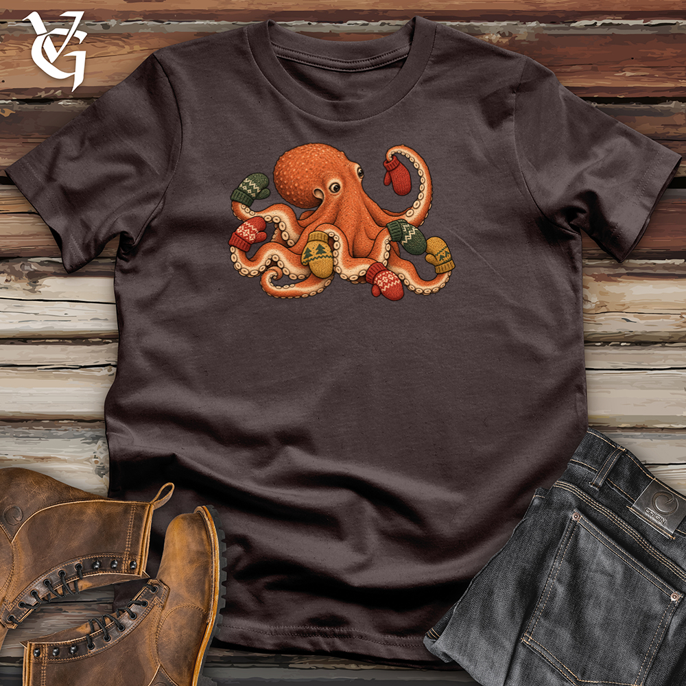 Viking Goods Octopus Mittens Tee Dark Chocolate / L