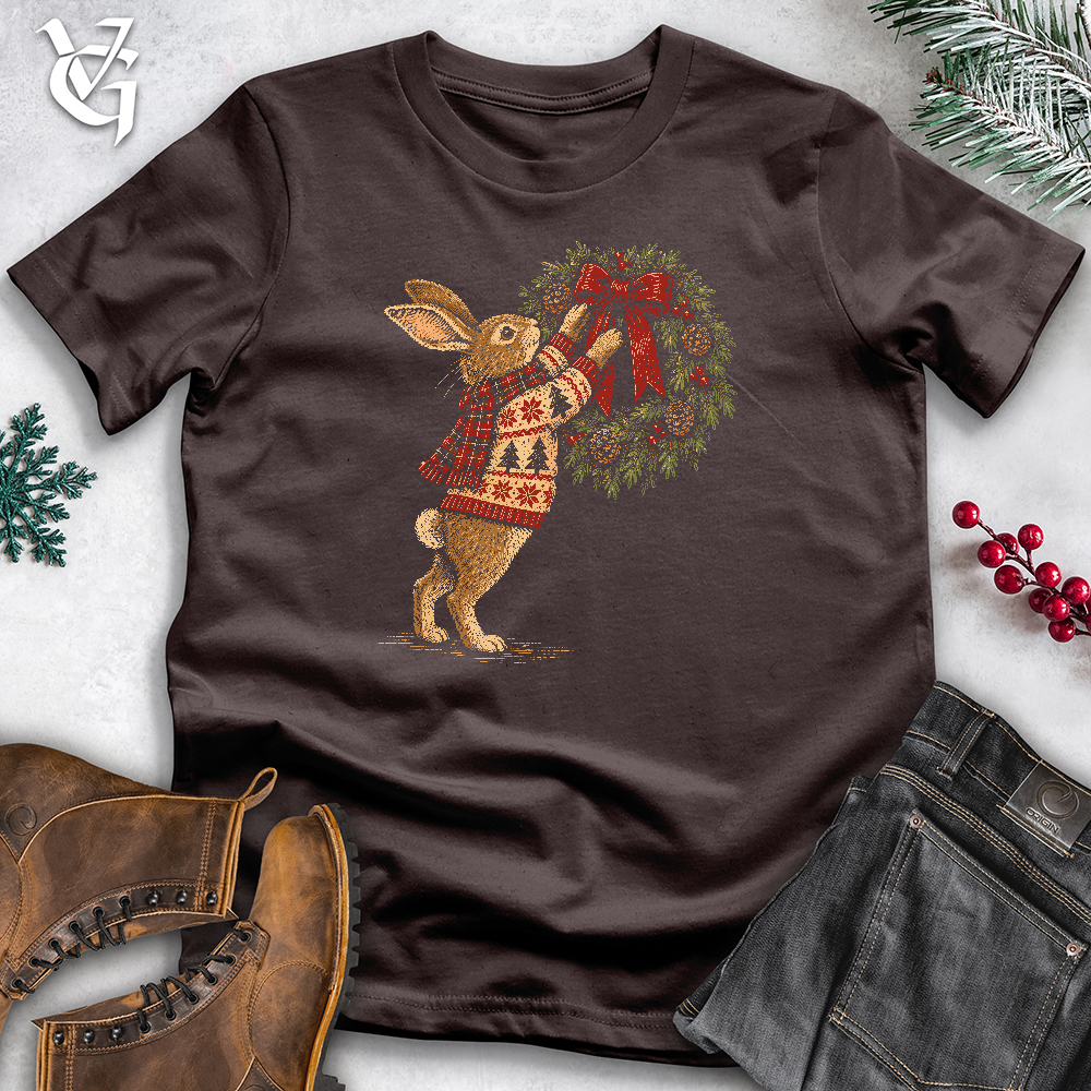 Viking Goods Rabbit Wreath Softstyle Tee Dark Chocolate / L