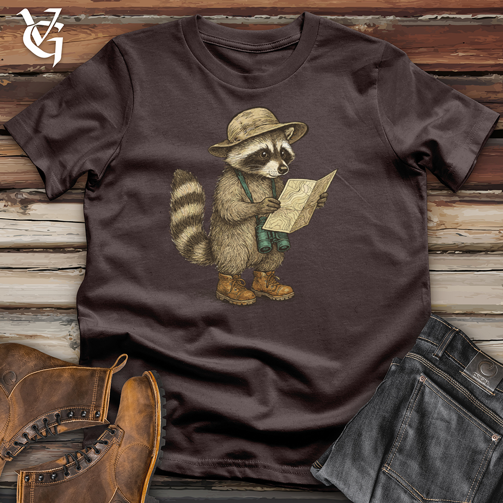 Viking Goods Raccoon Hiker With Map Tee Dark Chocolate / L