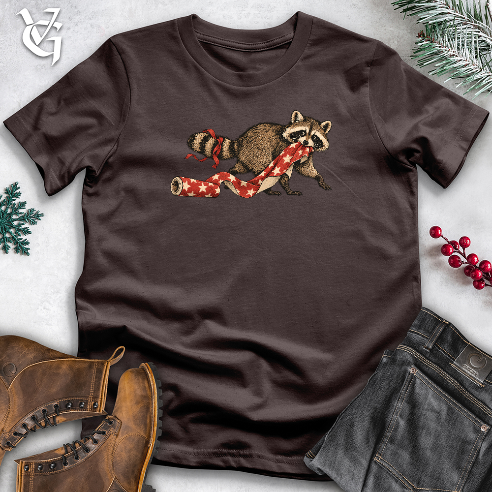 Viking Goods Racoon Stealing Wrapping Softstyle Tee Dark Chocolate / L