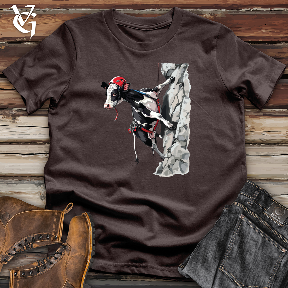 Viking Goods Rock Climbing Cow Softstyle Tee Dark Chocolate / L
