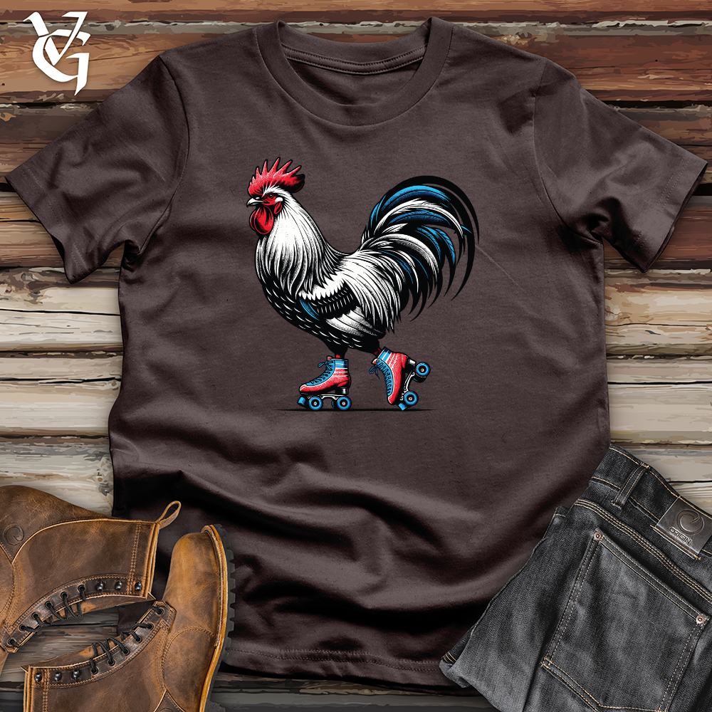 Viking Goods Rooster with Roller Skates Softstyle Tee Dark Chocolate / L