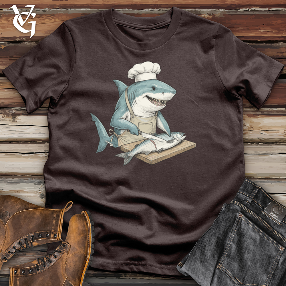Viking Goods Shark Sushi Chef Tee Dark Chocolate / L