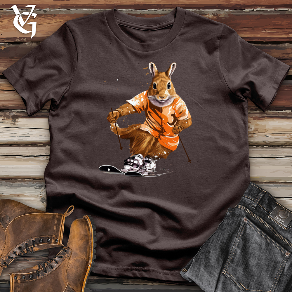 Viking Goods Skiing Squirrel Tee Dark Chocolate / L