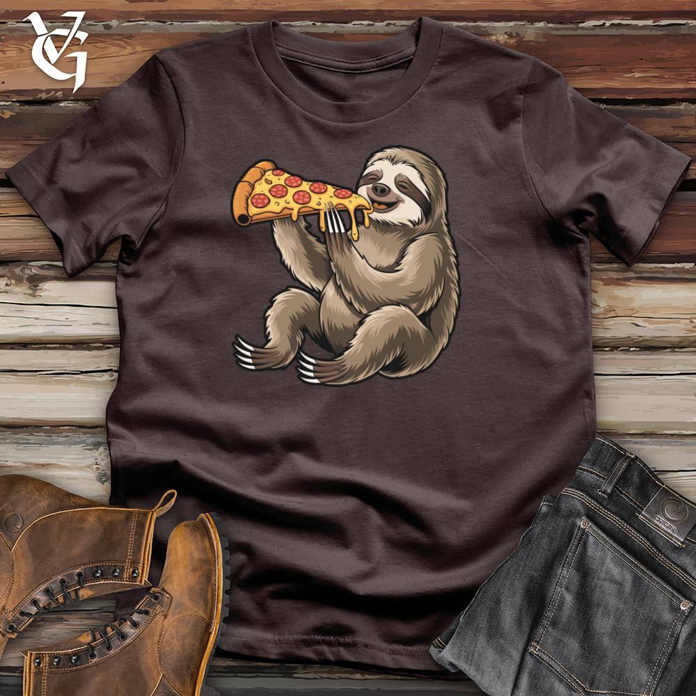 Viking Goods Sloth Eating Pizza Softstyle Tee Dark Chocolate / L