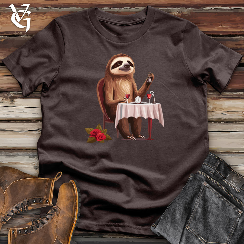 Viking Goods Sloth Fine Dining Softstyle Tee Dark Chocolate / L