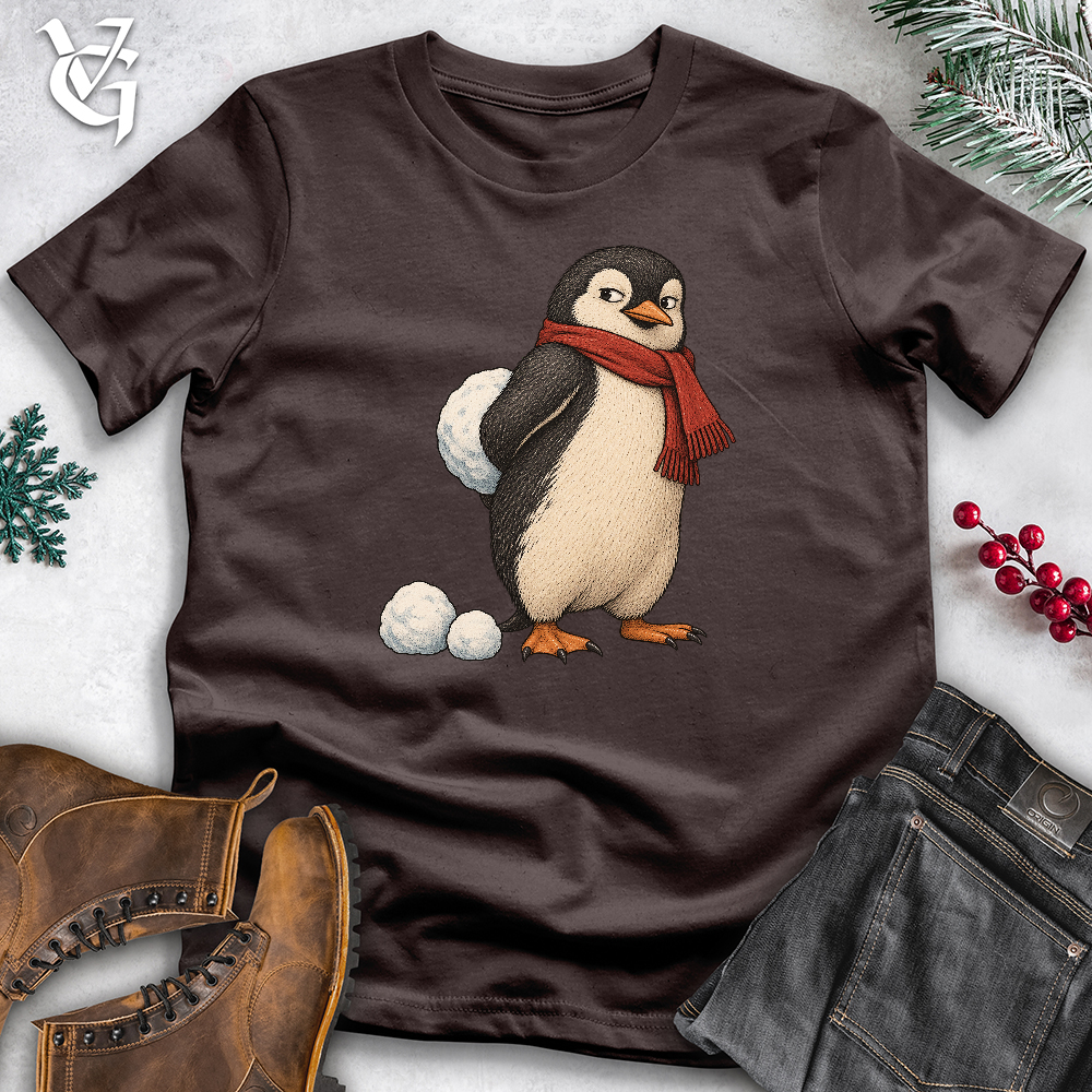 Viking Goods Sneaky Penguin Snowball Softstyle Tee Dark Chocolate / L