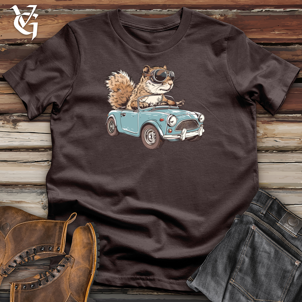 Viking Goods Squirrel Driving Car Softstyle Tee Dark Chocolate / L