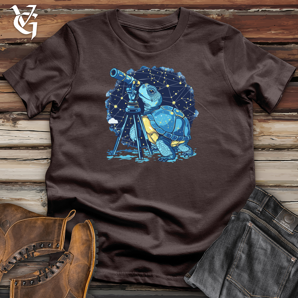 Viking Goods Stargazing Turtle Astronomer Softstyle Tee Dark Chocolate / L