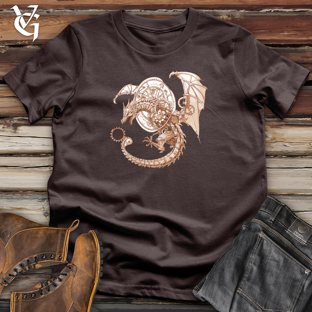 Viking Goods Steampunk Dragon Timepiece Softstyle Tee Dark Chocolate / L