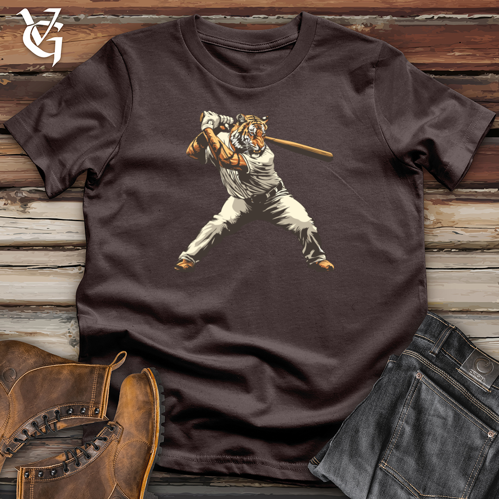 Viking Goods Tiger Slugger Swing Softstyle Tee Dark Chocolate / L