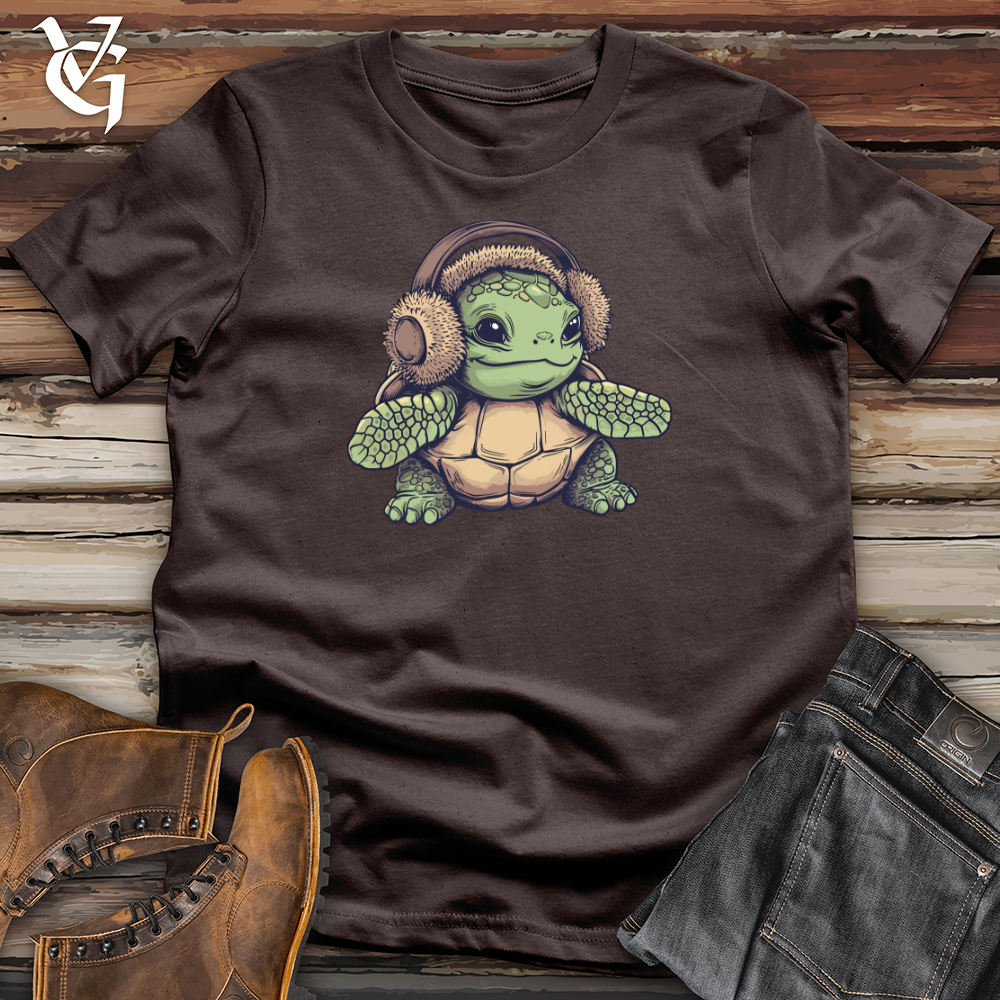 Viking Goods Turtle Cozy Earflaps Softstyle Tee Dark Chocolate / L