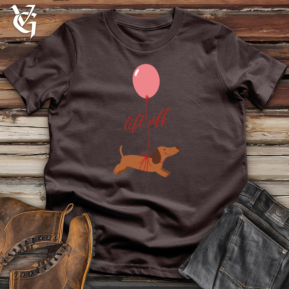 Viking Goods Weiner Dog Lift Off Softstyle Tee Dark Chocolate / L