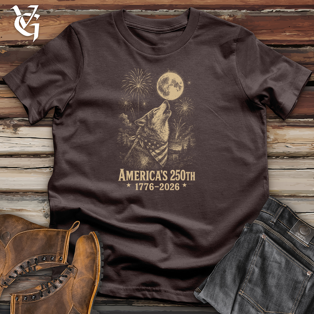 Viking Goods Wolf Howling Fireworks Softstyle Tee Dark Chocolate / L