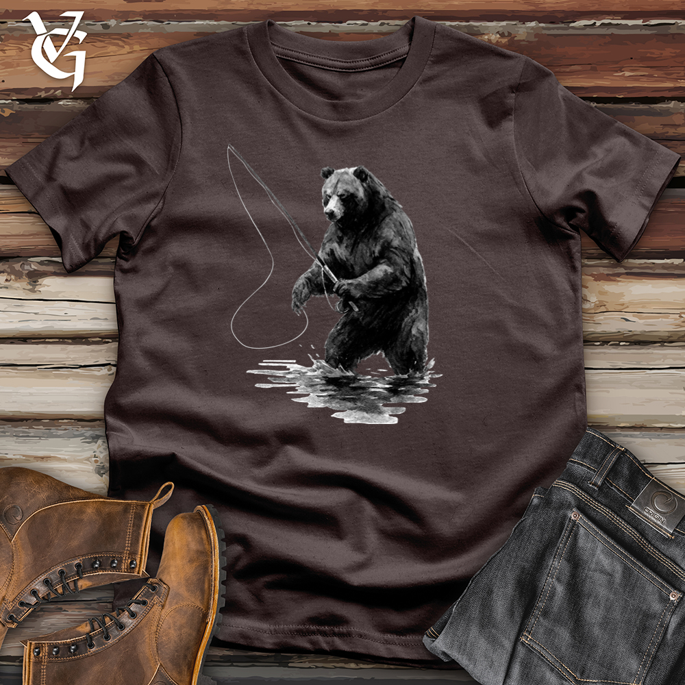 Viking Goods Bear Fishing Softstyle Tee Dark Chocolate / S