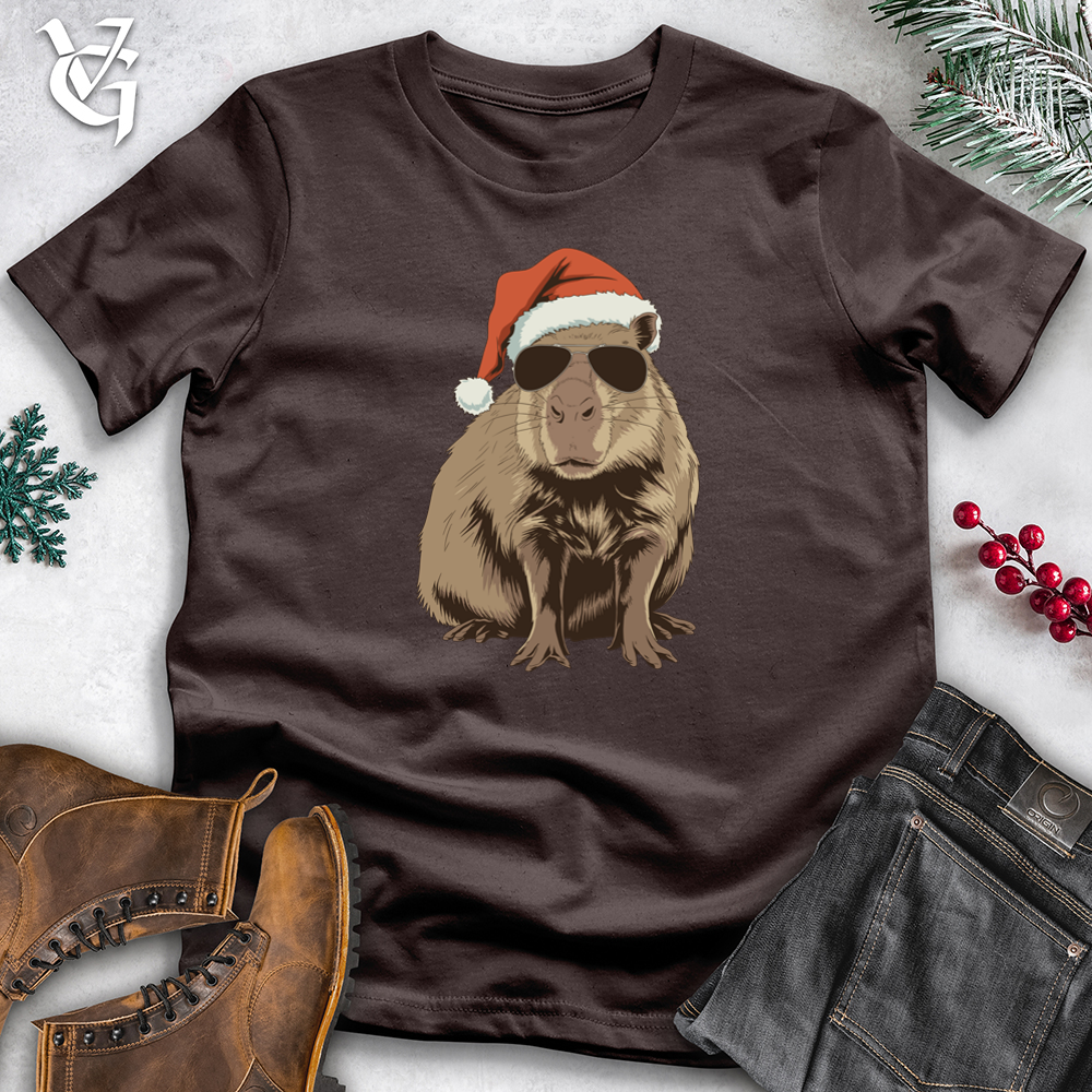 Viking Goods Capybara Claus Tee Dark Chocolate / S
