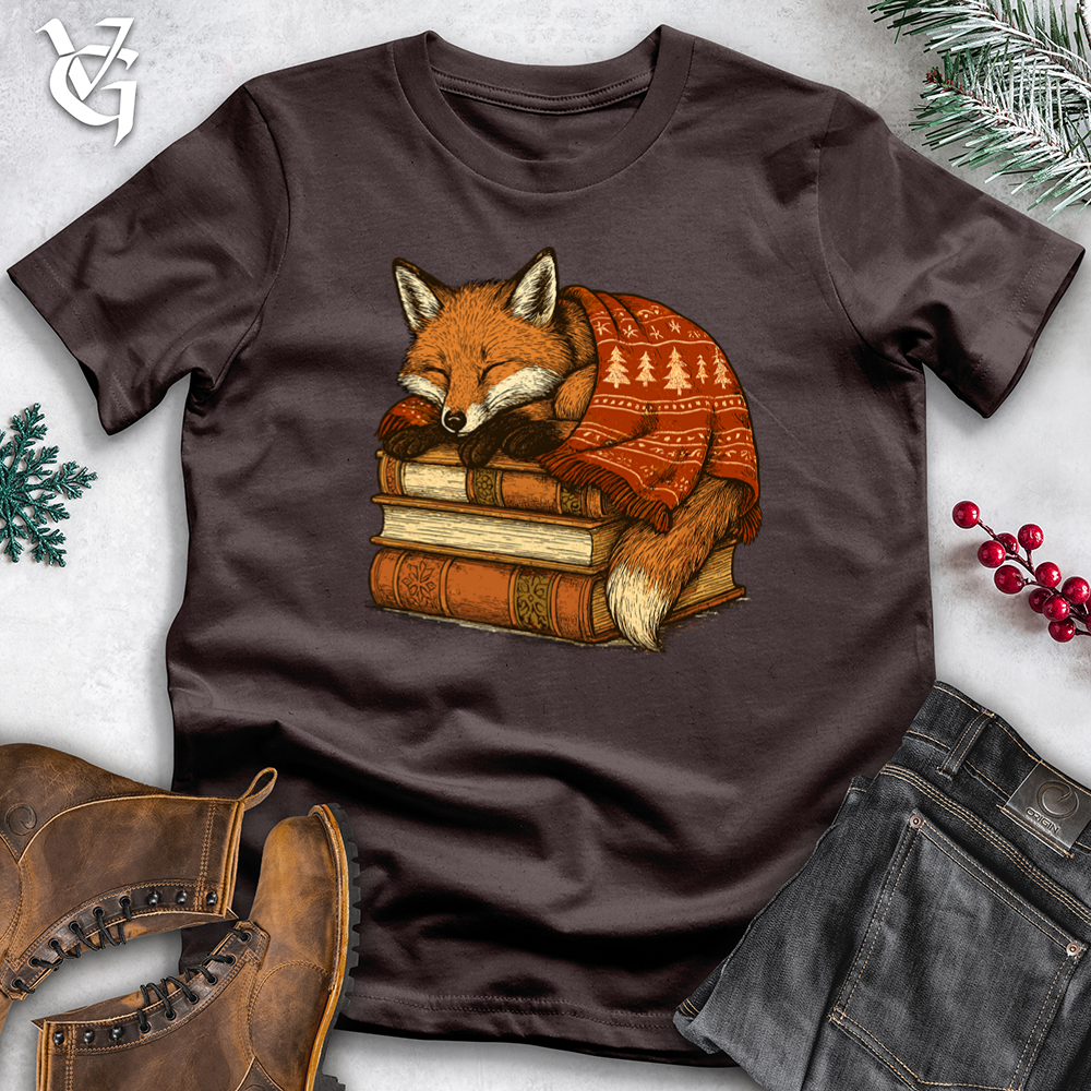 Viking Goods Christmas Sleep Fox Softstyle Tee Dark Chocolate / S