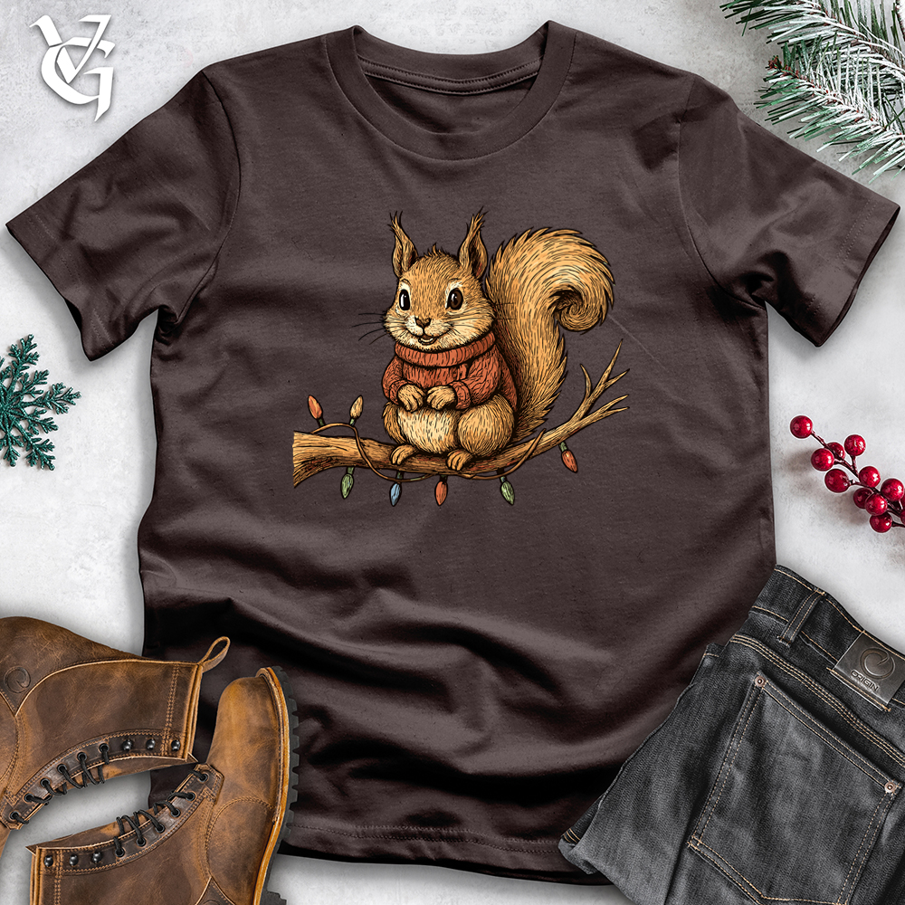Viking Goods Christmas Squirrel Softstyle Tee Dark Chocolate / S