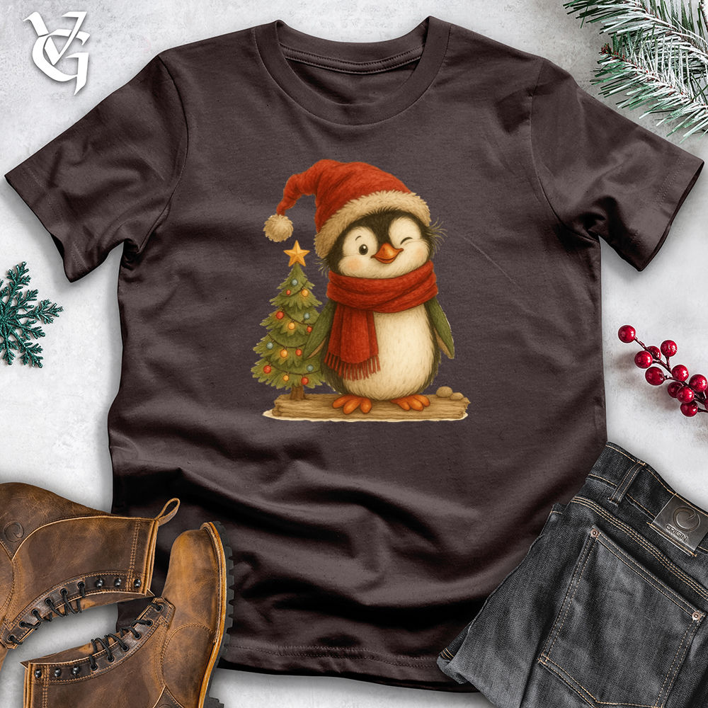 Viking Goods Penguin Christmas Cheer Softstyle Tee Dark Chocolate / S