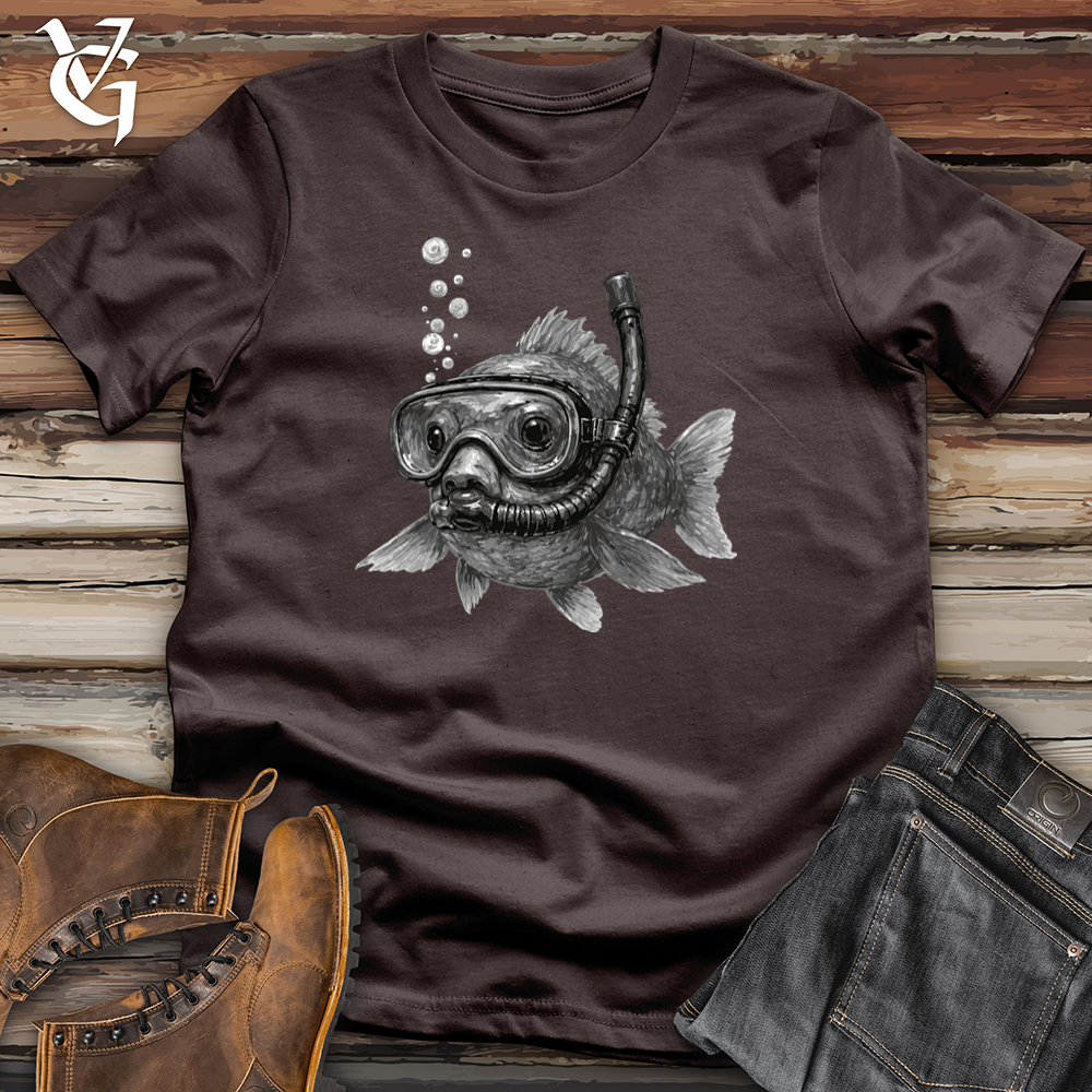 Viking Goods Scuba Diver Fish Softstyle Tee Dark Chocolate / S