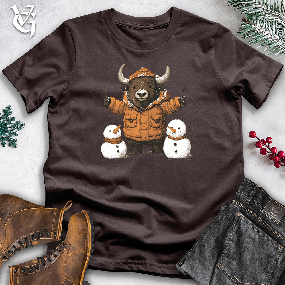 Viking Goods Bison Snow Men Softstyle Tee Dark Chocolate / XS