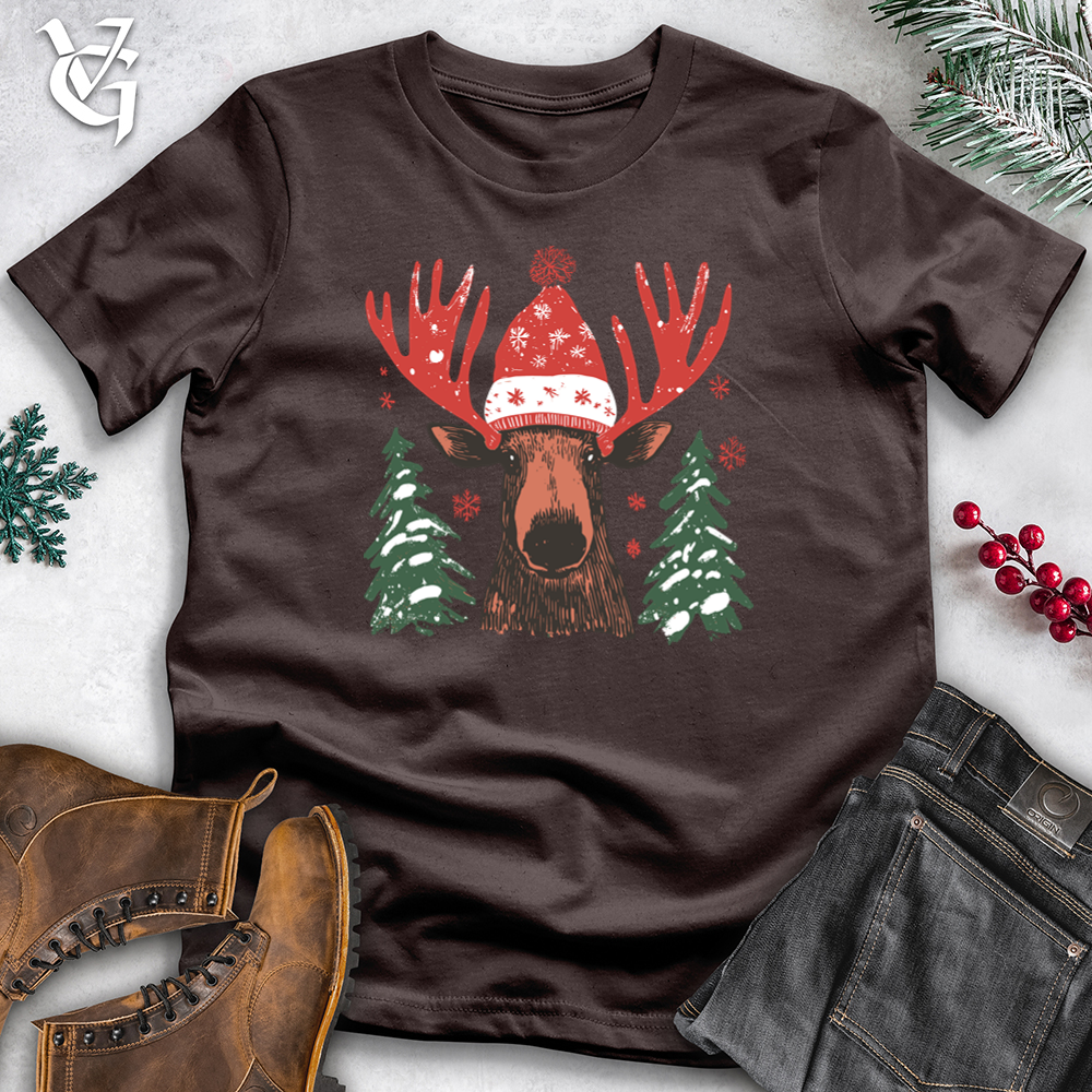 Viking Goods Merry &amp; Bright Moose Softstyle Tee Dark Chocolate / XS